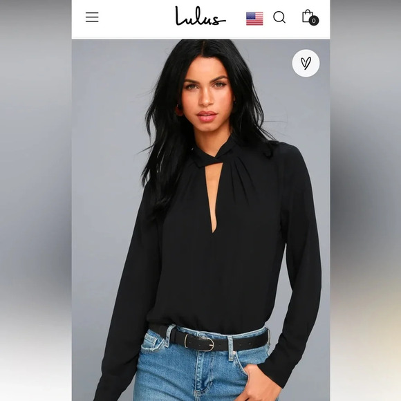 Lulus Elsie Black Long Sleeve Top size small - Picture 7 of 9
